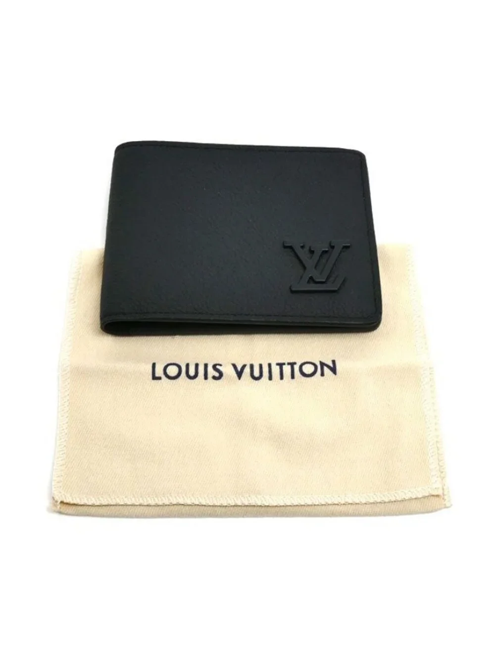 Louis Vuitton Portefeuille Multiple Bifold Wallet Aerogram Black
